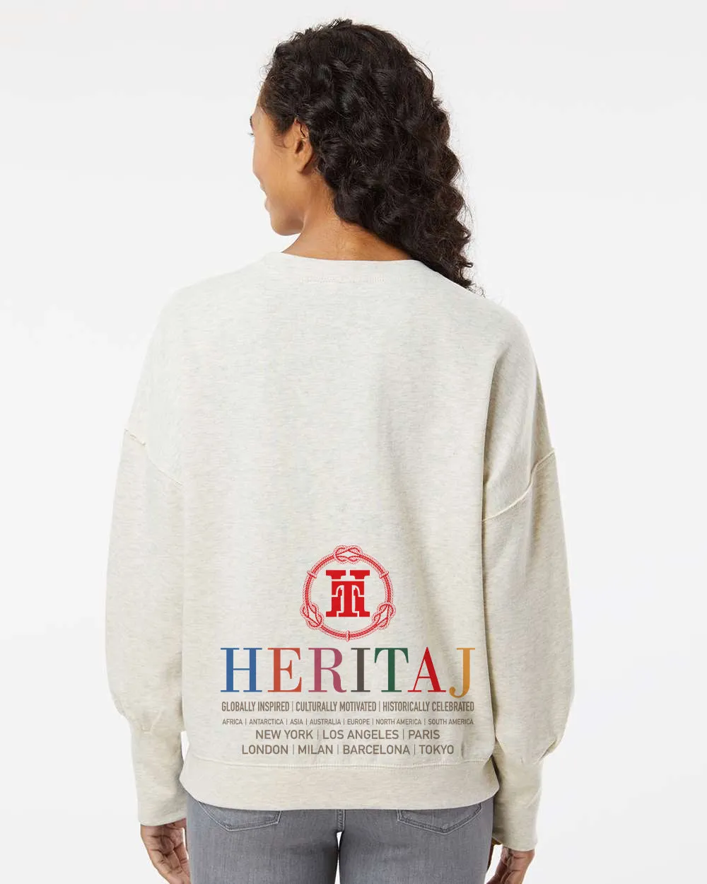 HERITAJ COLORFUL-SUEDED FLEECE CREWNECK PULLOVER