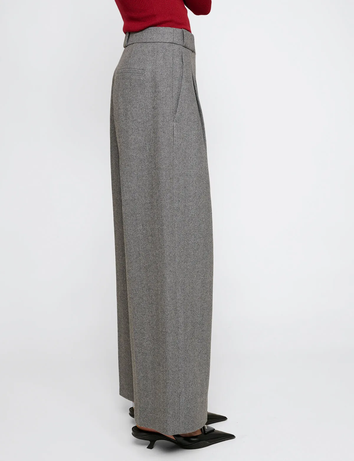 Herringbone Wide Leg Pants