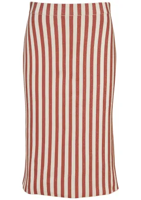 Kasey Stripe Skirt Brown Cream