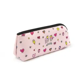 Light Pink Graphic Pencil Cases Stationery Zipper School 19cm Office Cosmetics Pouches Artists Designer Prints Gifts Bags Purses Students Girls Cute Teens