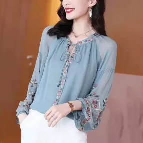 Long Sleeve Embroidered Shirt