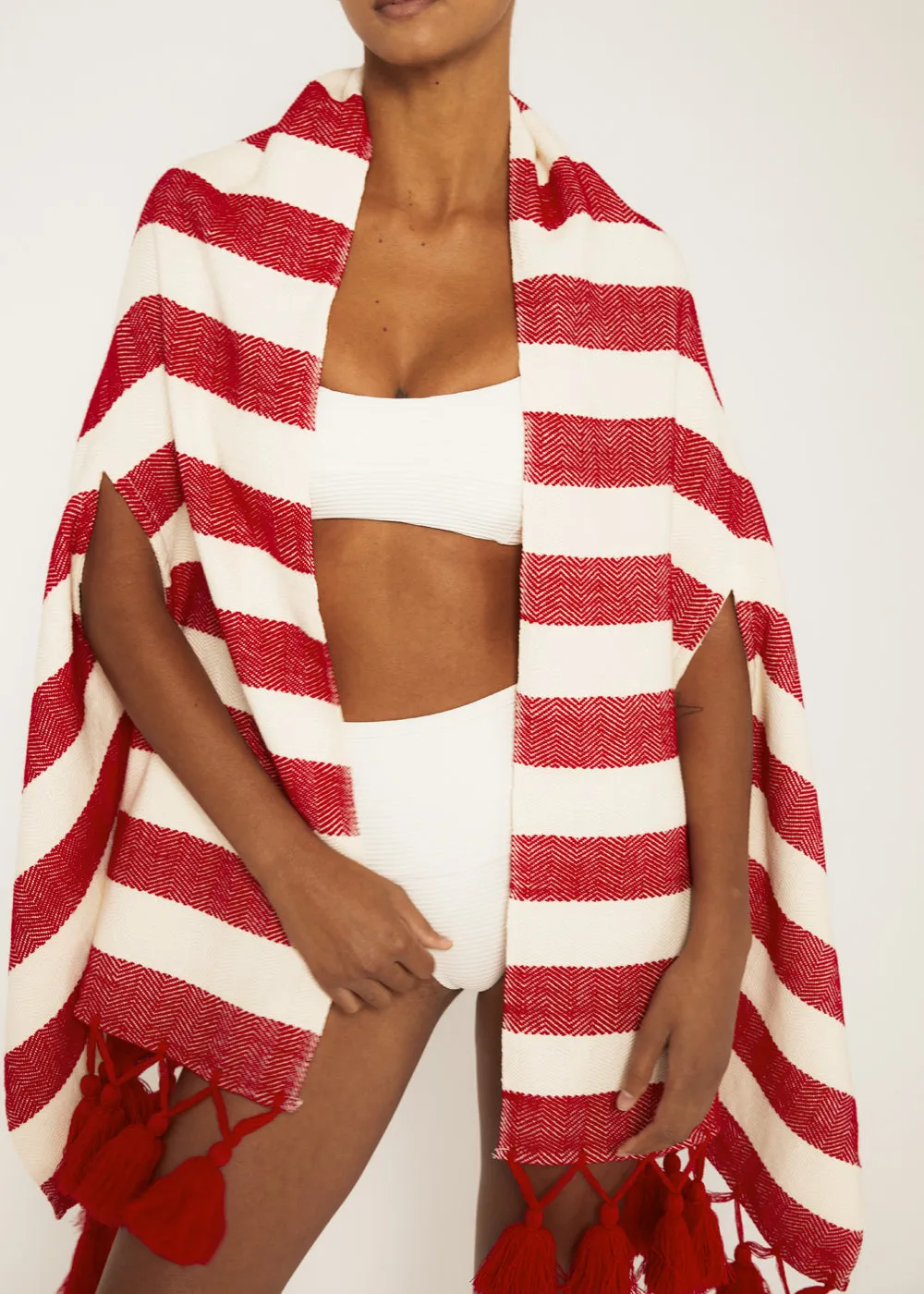 Lulu Red Stripe Shawl