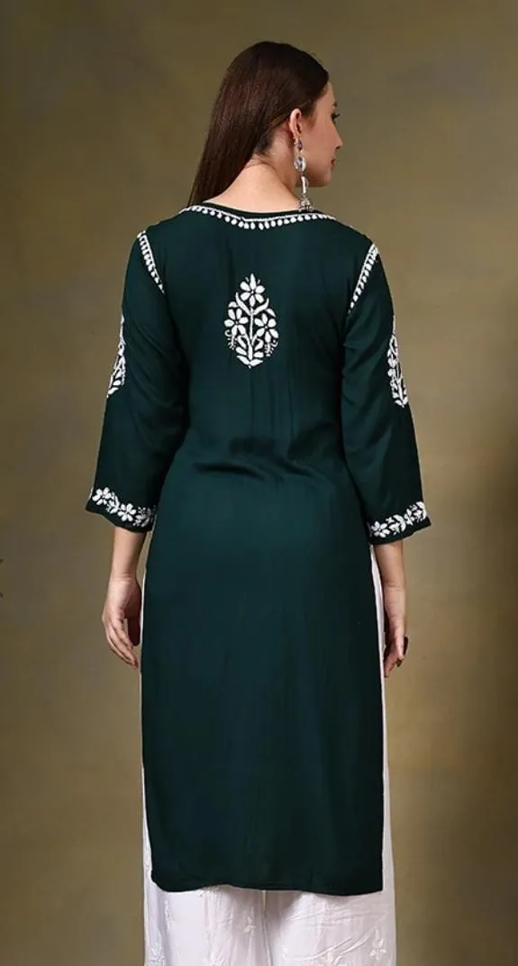 Mausam Modal Chikankari Straight Kurti