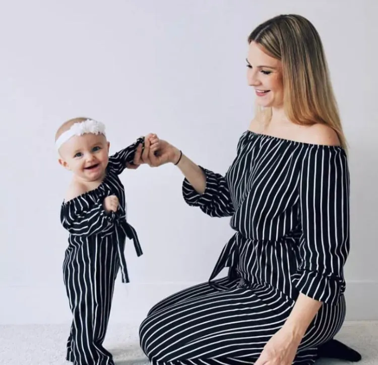 ME & MOMMY BLACK & WHITE JUMPSUIT ROMPER (KIDS ONLY)