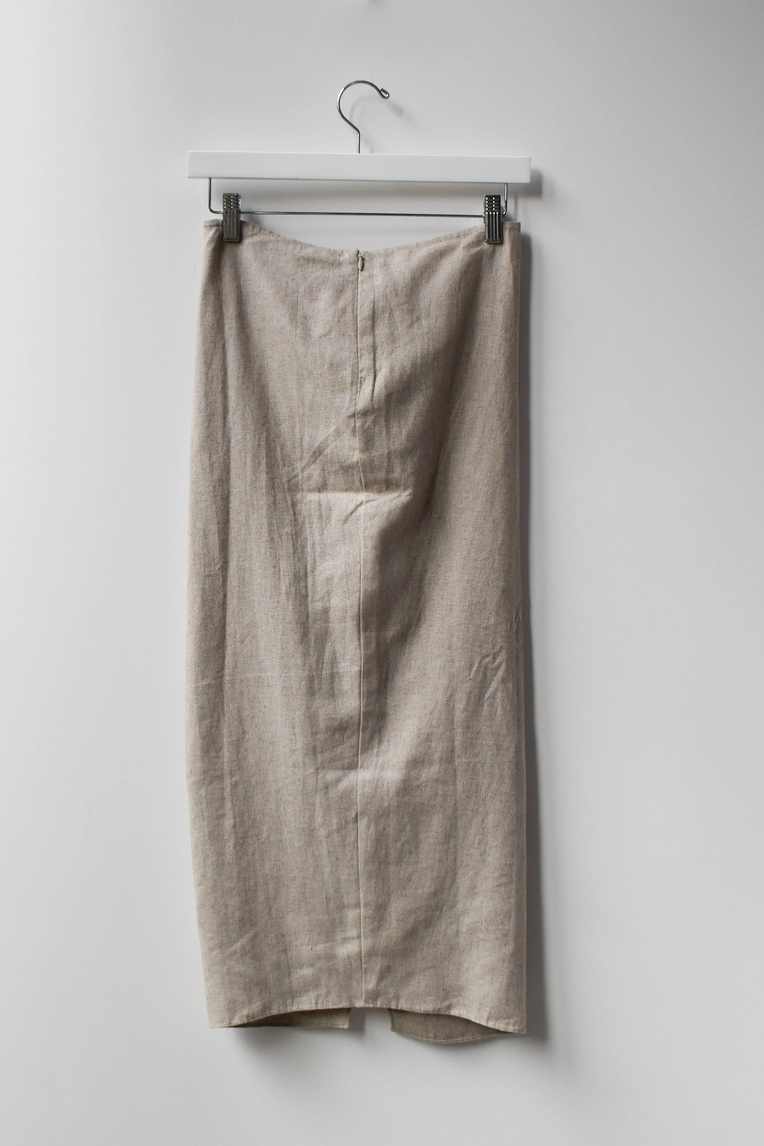 Mid Pencil Skirt (Linen Blend)