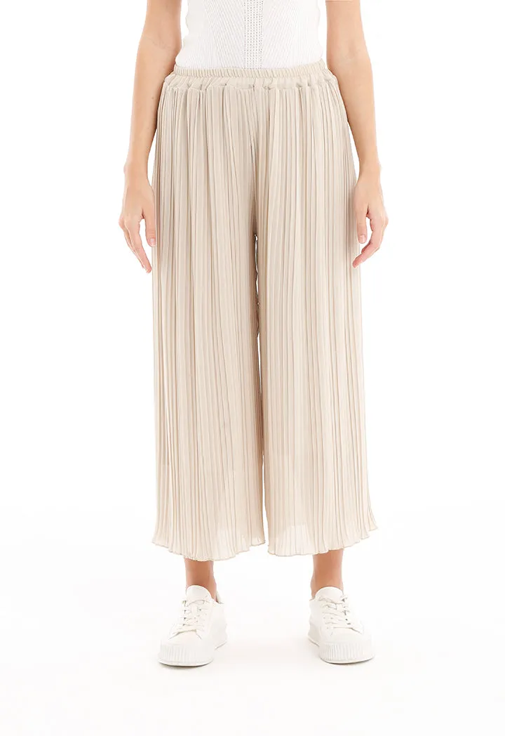 Multi Pleated Wide Leg Trouser