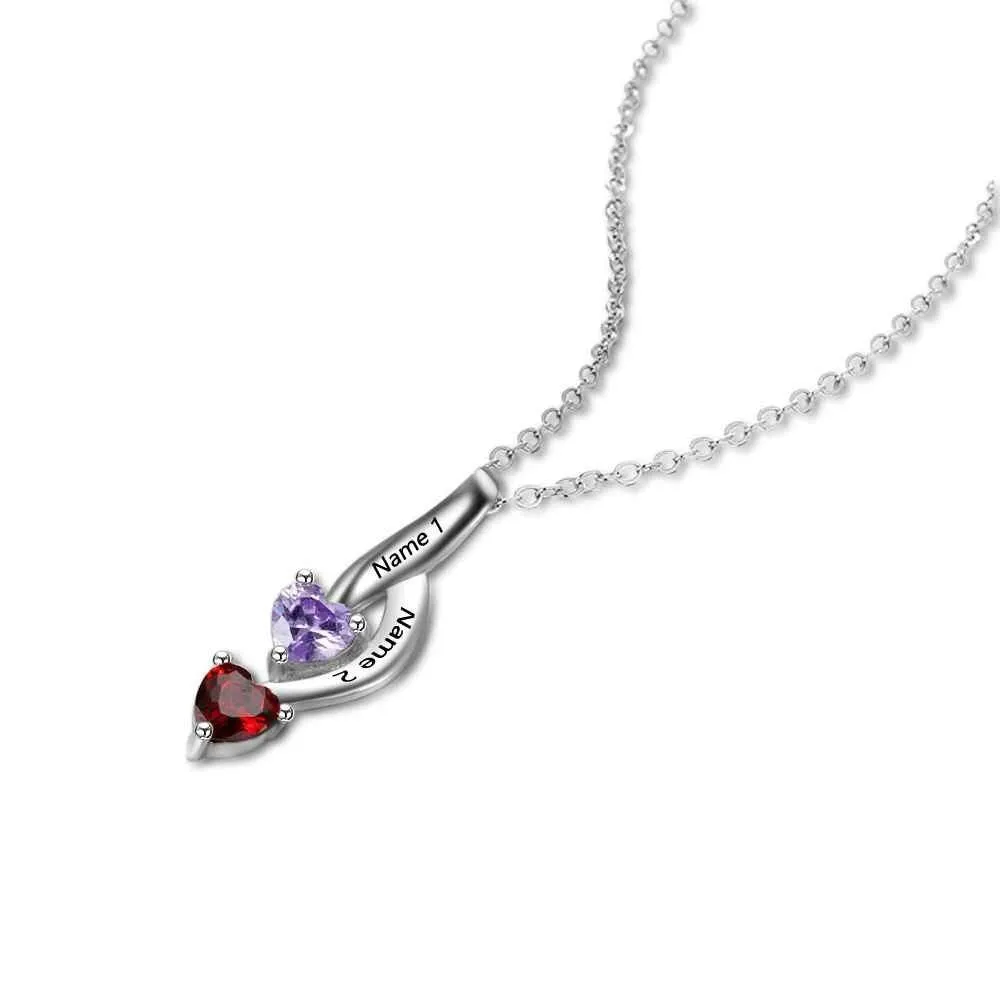 Personalized Silver Birthstone Necklace