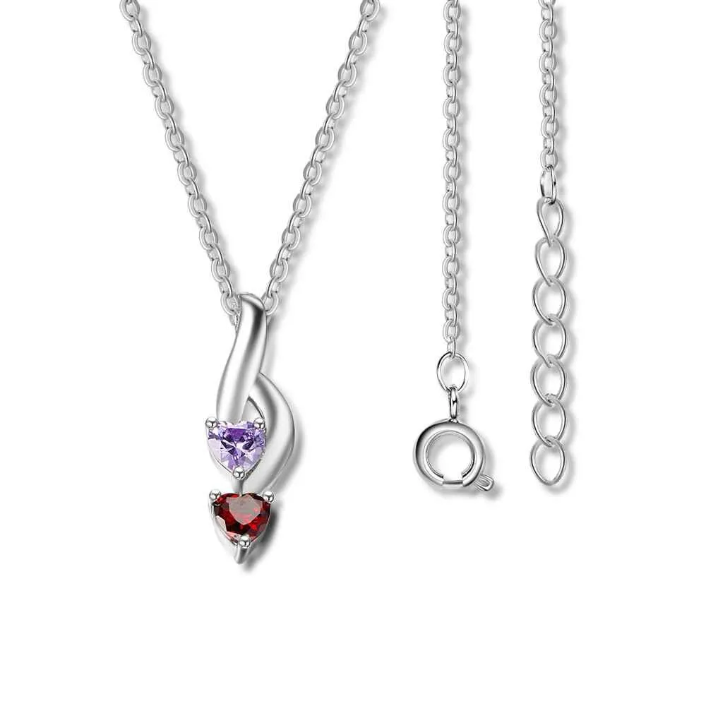 Personalized Silver Birthstone Necklace