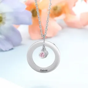 Personalized Stainless Steel Circle Necklace