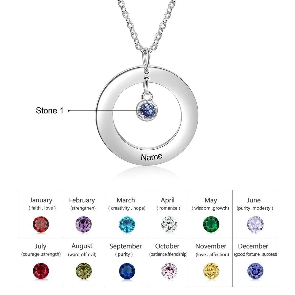 Personalized Stainless Steel Circle Necklace