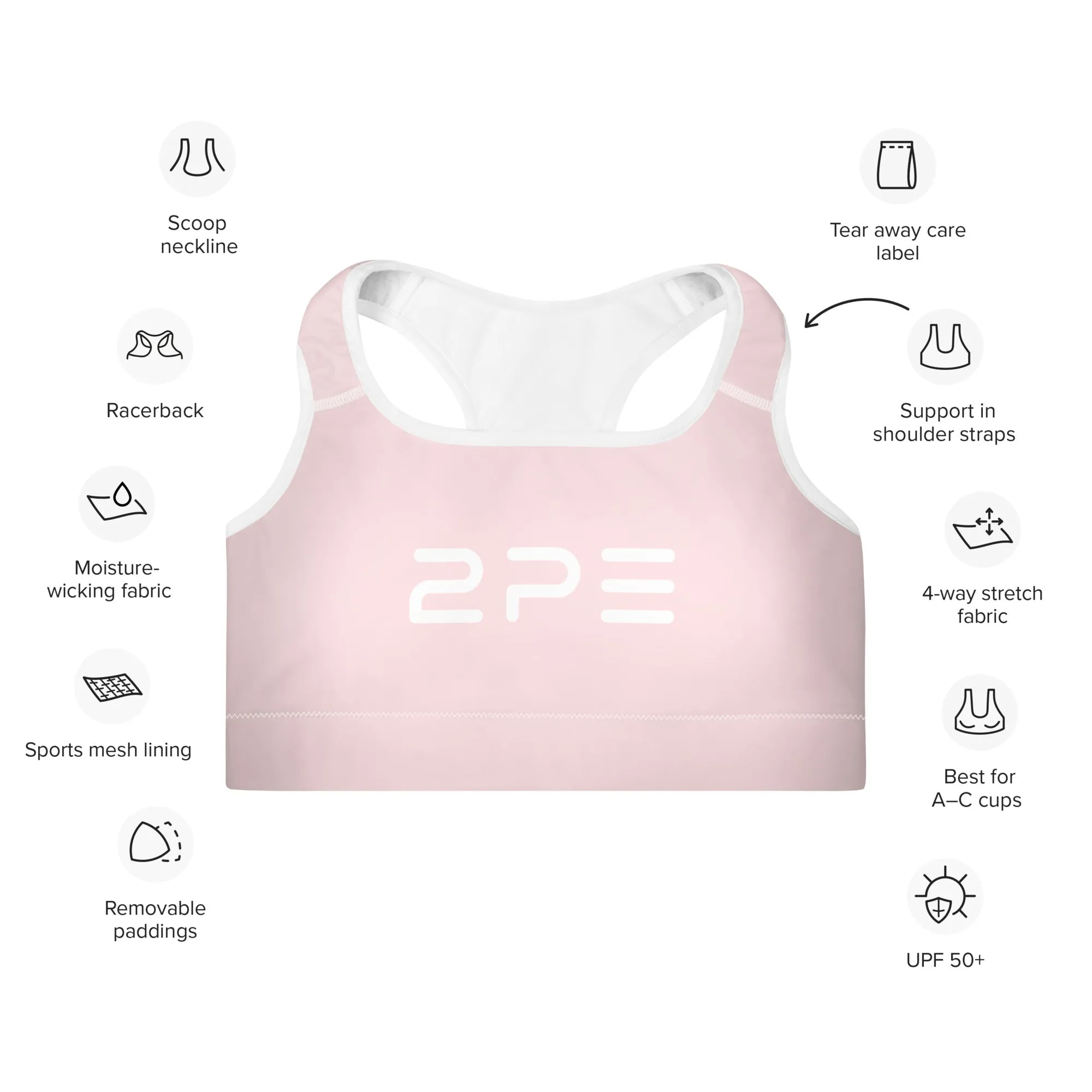 Pink Padded Sports Bra