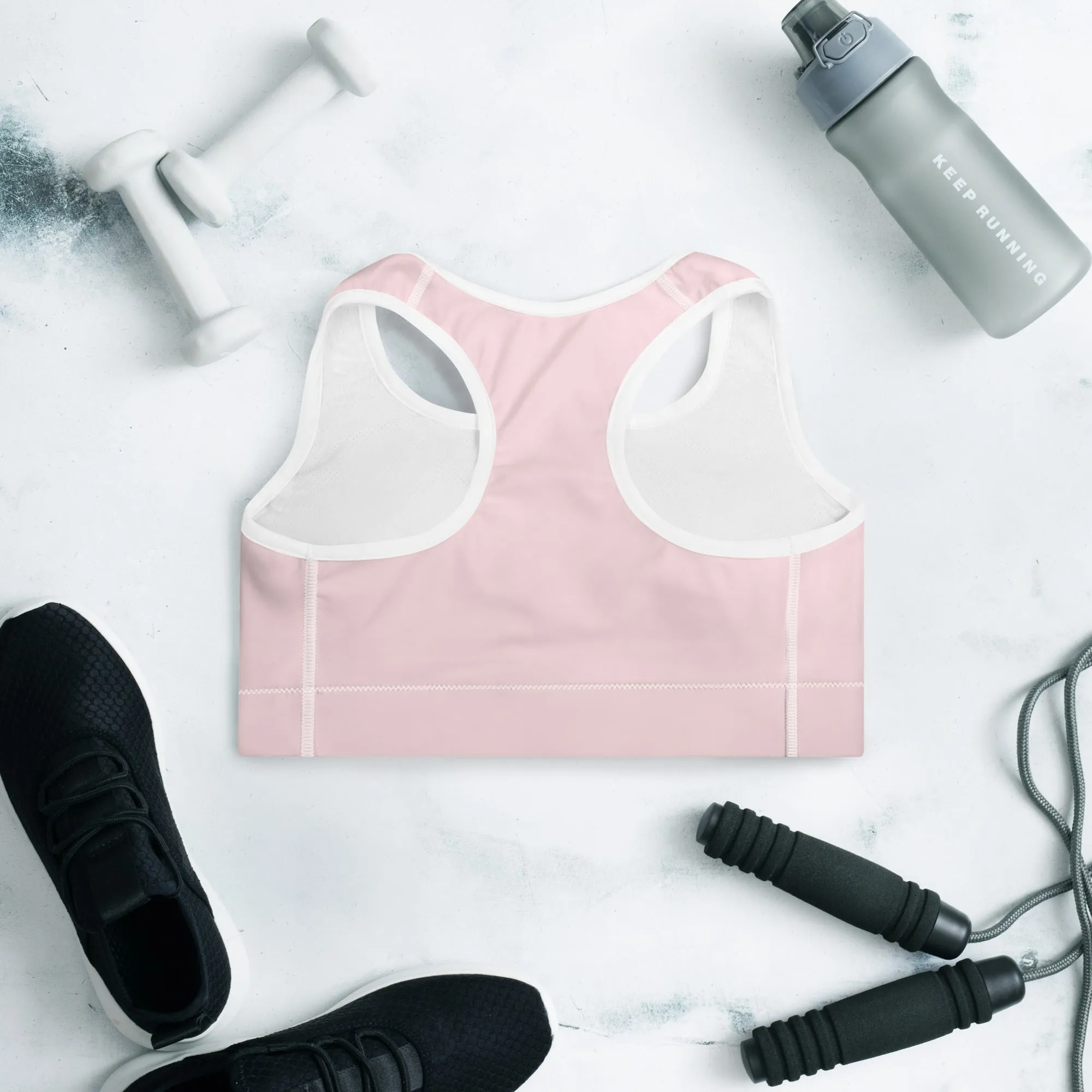 Pink Padded Sports Bra