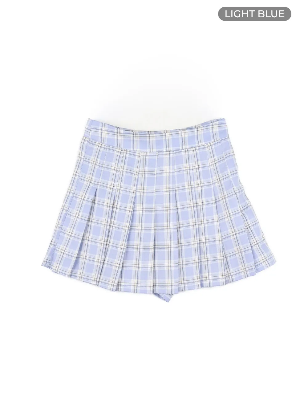 Pleated Check Mini Skirt OM420