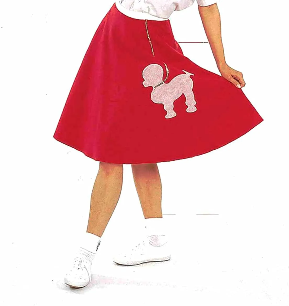 Poodle Red Skirt Ladies Adult Size 6 - 14