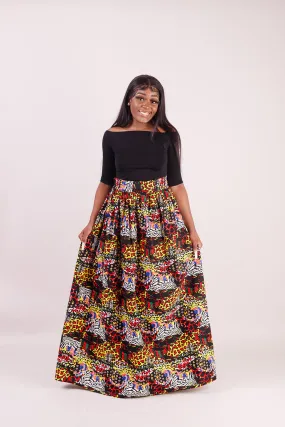 REBECCA African Print Maxi Skirt