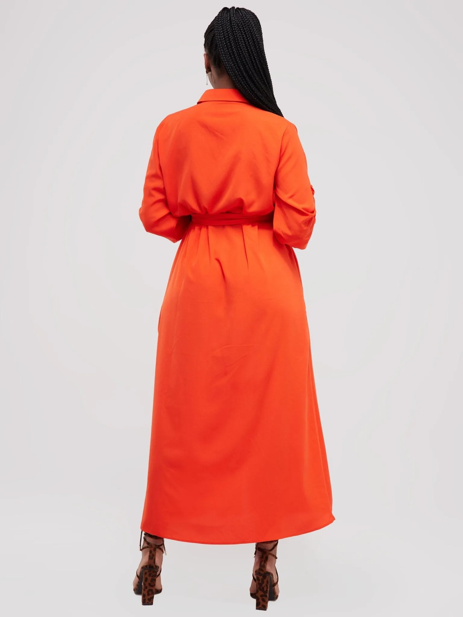 Salok Rave Shirt Dress - Orange