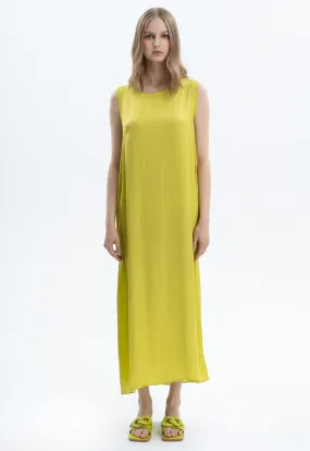 Solid A-line Maxi Sleeveless Dress