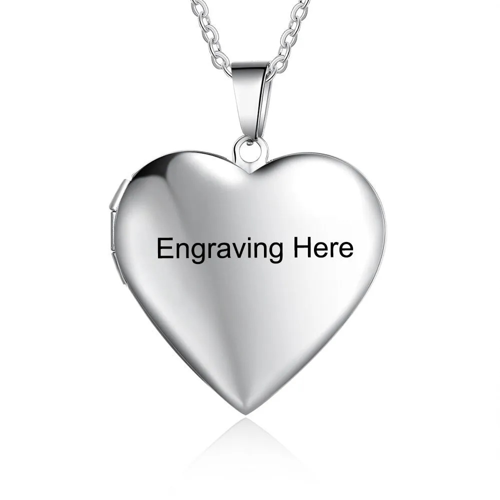 Stainless Steel Photo & Name Engraving Necklace For Women