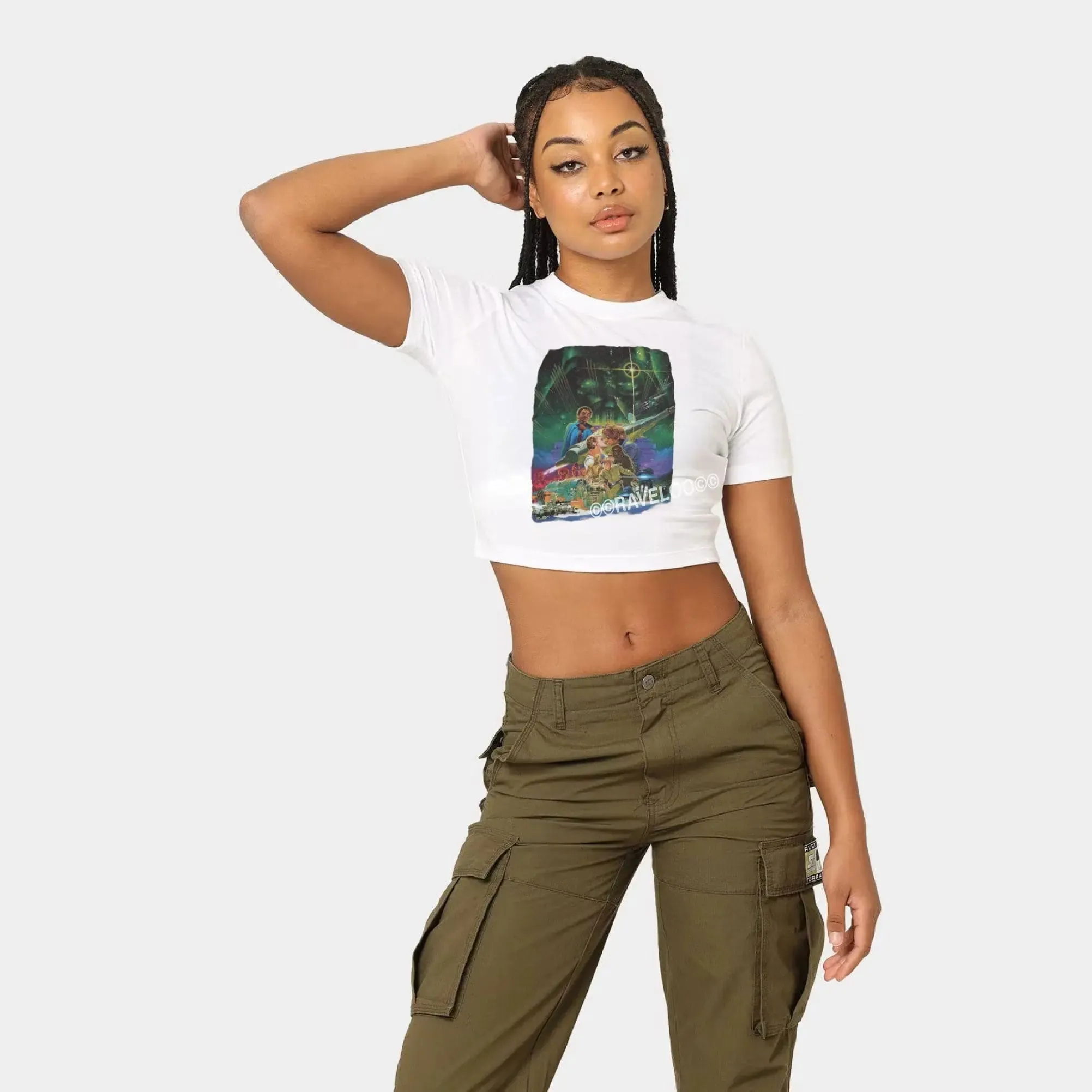 Star Wars Cropped T-Shirt, crop top, y2k aesthetic, y2k clothes, y2k aesthetic top, collared shirt