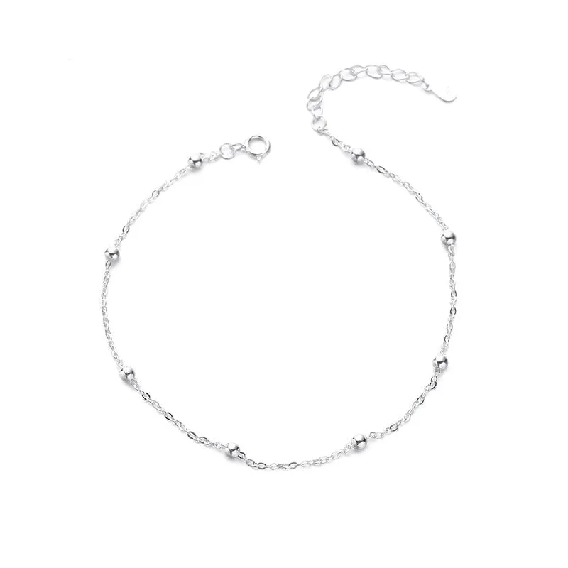 Sterling Silver Chain Anklets For Women