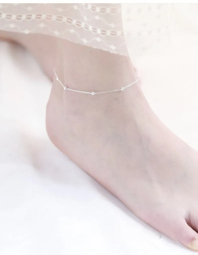 Sterling Silver Chain Anklets For Women