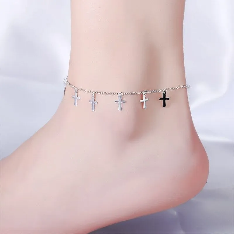 Sterling Silver Chain Pearls Anklets For Women