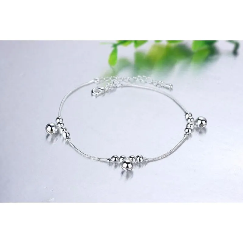 Sterling Silver Chain Pearls Anklets For Women