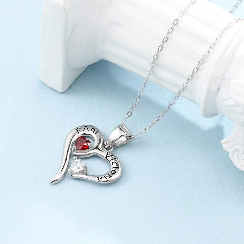 Sterling Silver Personalized Heart Necklace