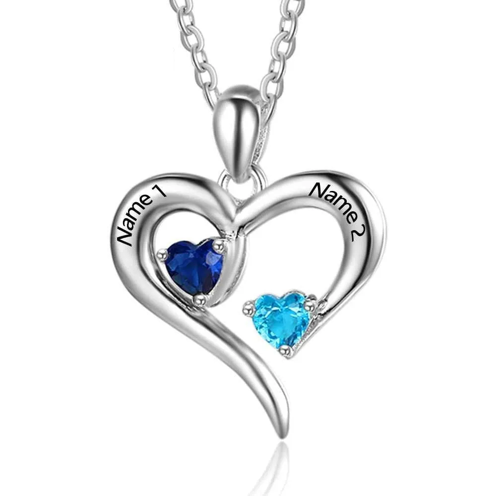 Sterling Silver Personalized Heart Necklace