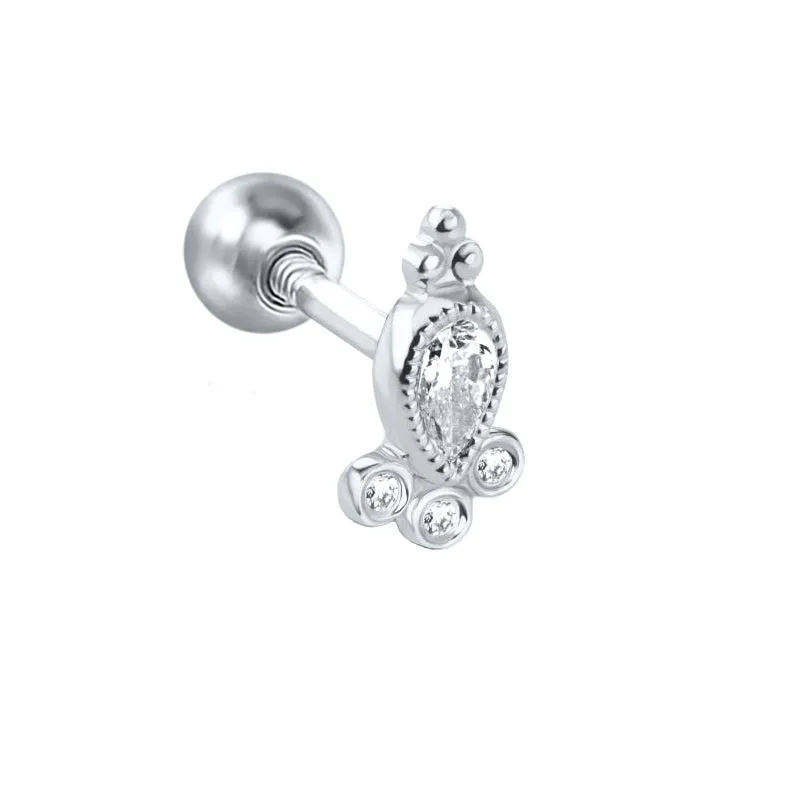 Sterling Silver Zircon Thread Earrings For Women