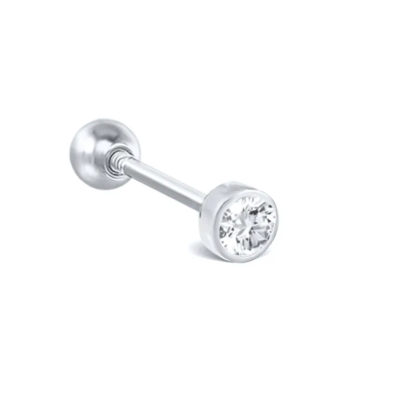 Sterling Silver Zircon Thread Earrings For Women