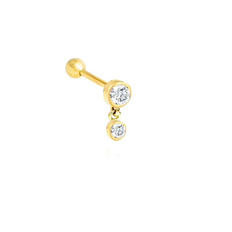 Sterling Silver Zircon Thread Earrings For Women