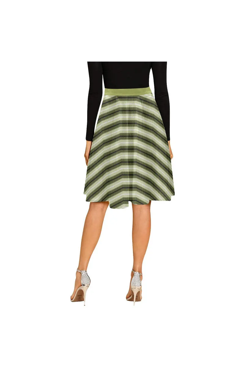 Striped  Melete Pleated Midi Skirt