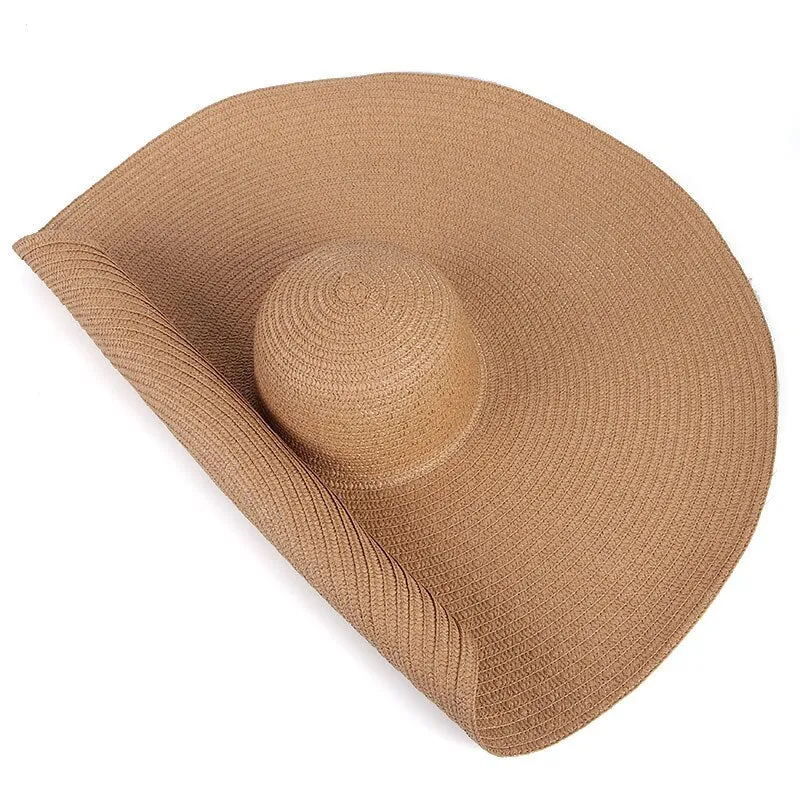 Sun Hat 25CM Wide Brim Oversized Beach Hats For Women Large Straw Hat