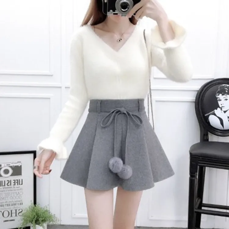 Sweet Woolen Skirt / Sweater AD12827