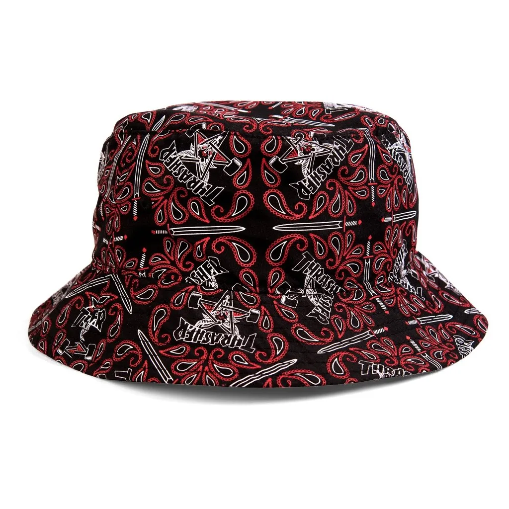 Thrasher Bandana Bucket Hat Black/Red