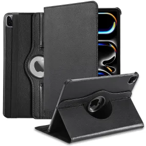 Tough On iPad Pro 13" 2024 Rotate Leather Case Black