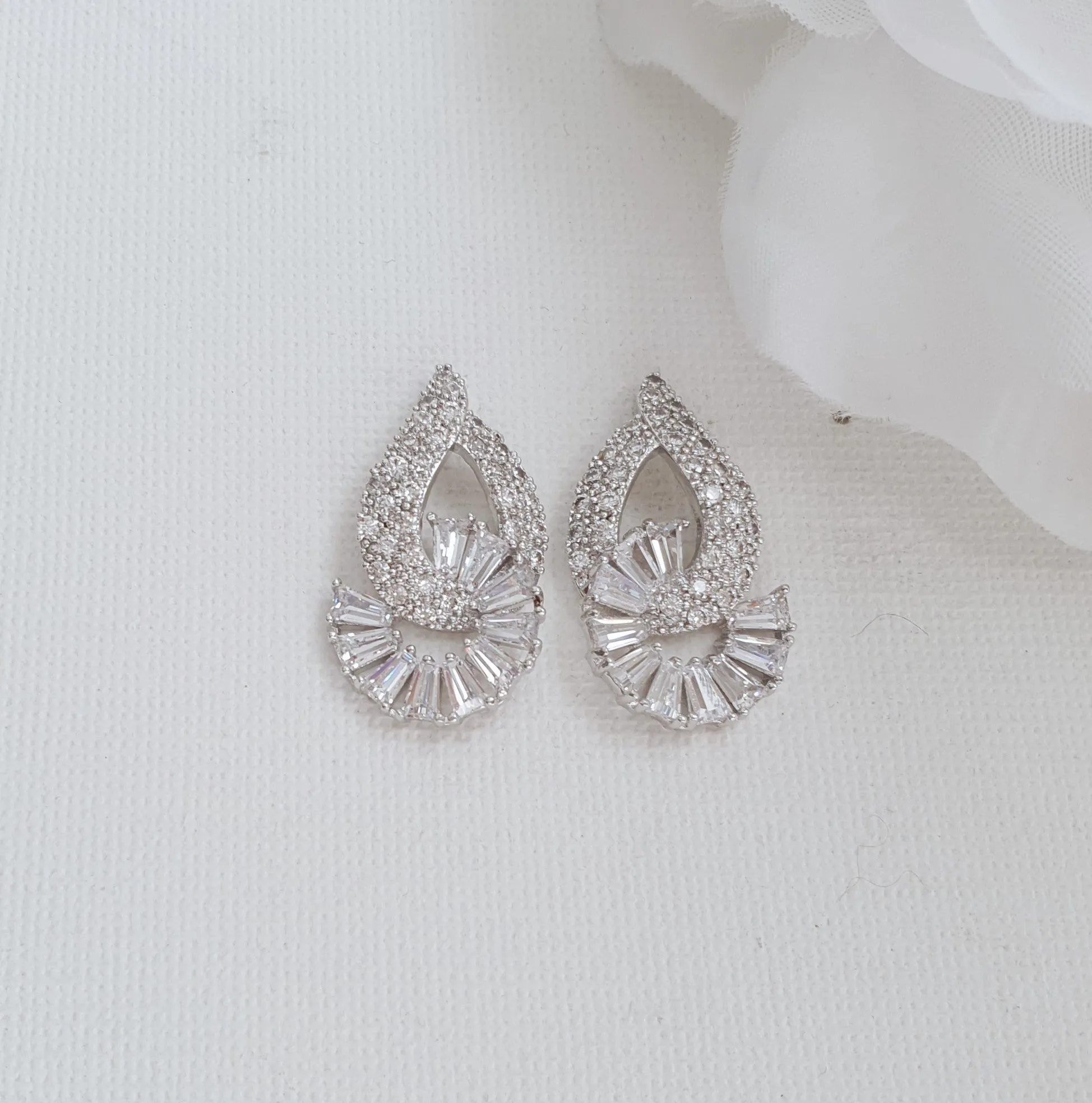 Wedding Stud Earrings-Amanda