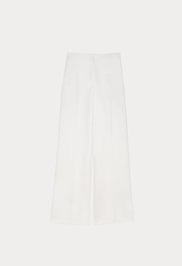 Wide Leg Solid Straight Trouser