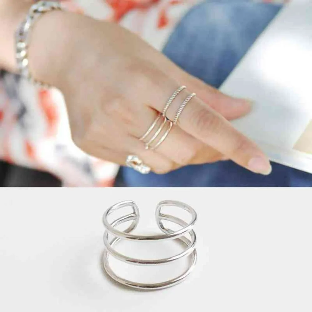 Women Open Cuff Adjustable Trendy Ring