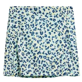 Womens Amelie TX Printed Mid-Length Skirt in Leopard Print - Aruba Blue - SS24 Collection