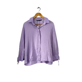 ZARA Lilac Satin Collared Shirt | Brand New |