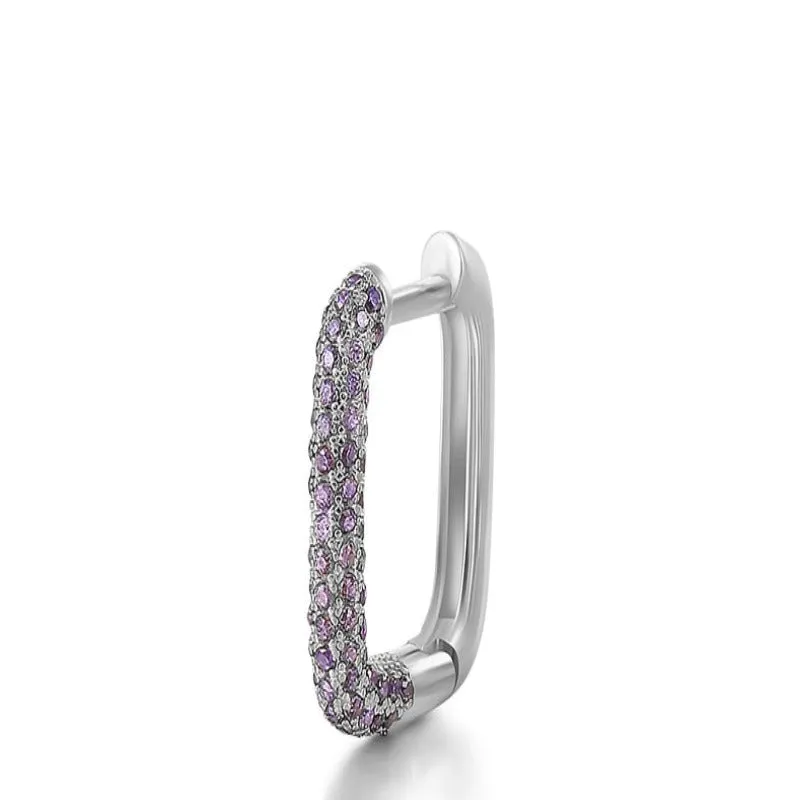 Zircon Square Hoop Earring For Women