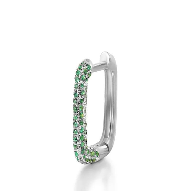 Zircon Square Hoop Earring For Women