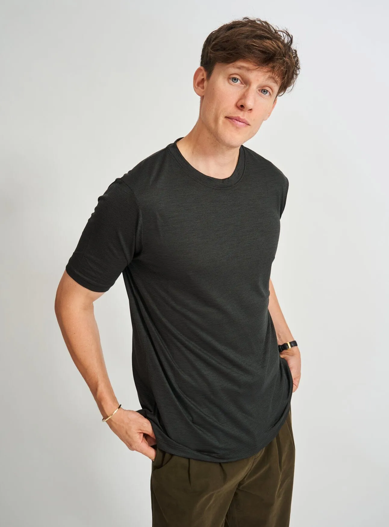 ZQ Merino Olive Stripe T-Shirt